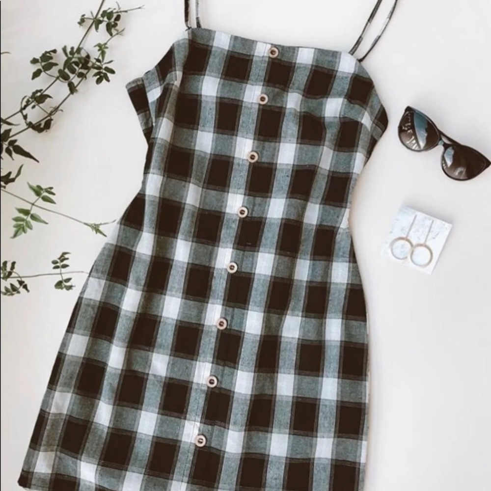 open back plaid dress